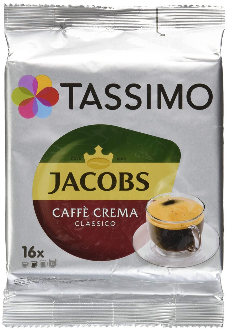 Tassimo Jacobs Caffè Crema Classico, Coffee with Fine Cream, 16 T-Discs - Image 1
